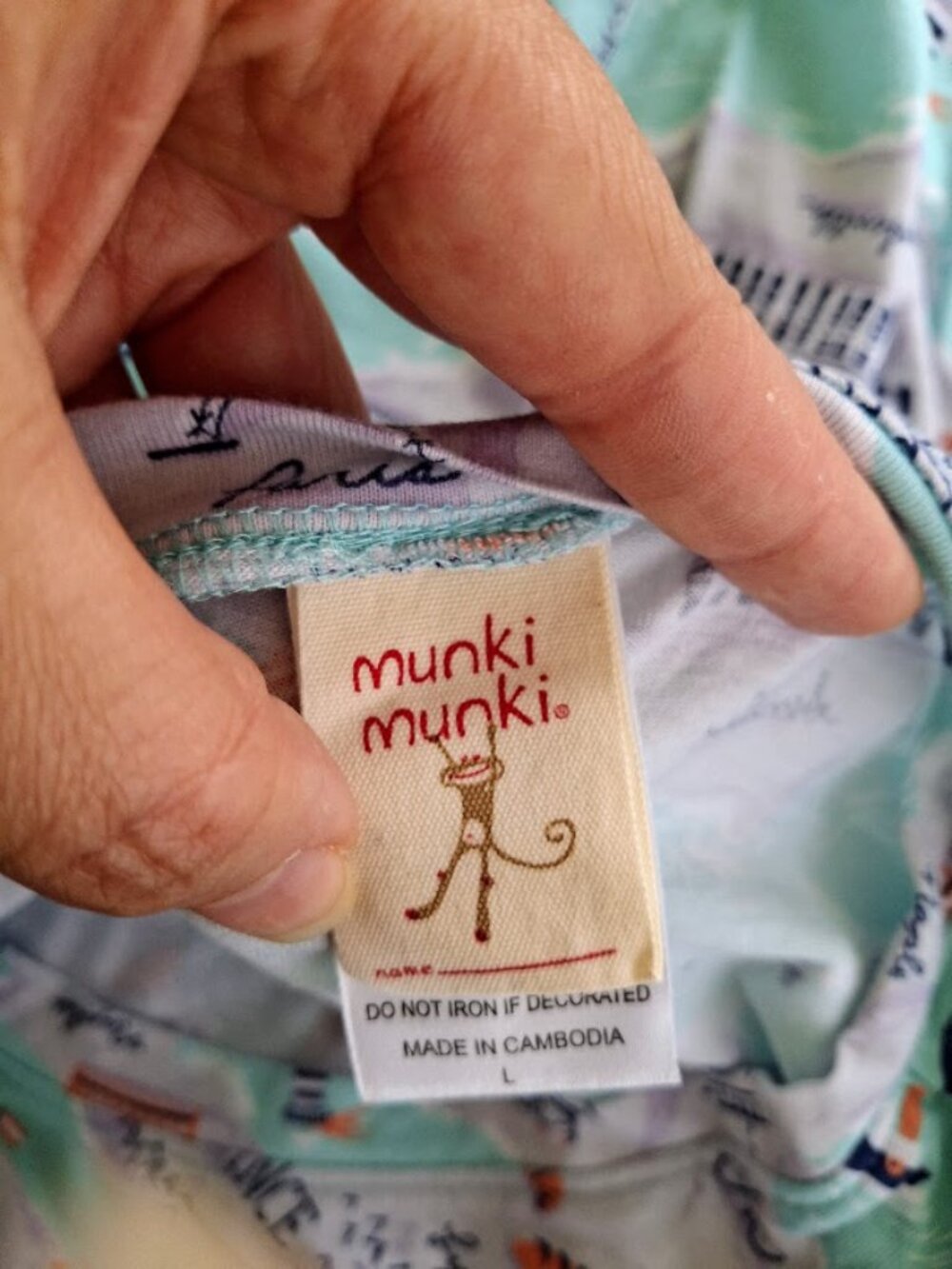 Munki Munki Europe Map Pajama Set Mint Travel Print Lounge Sleepwear L - Picture 4 of 8